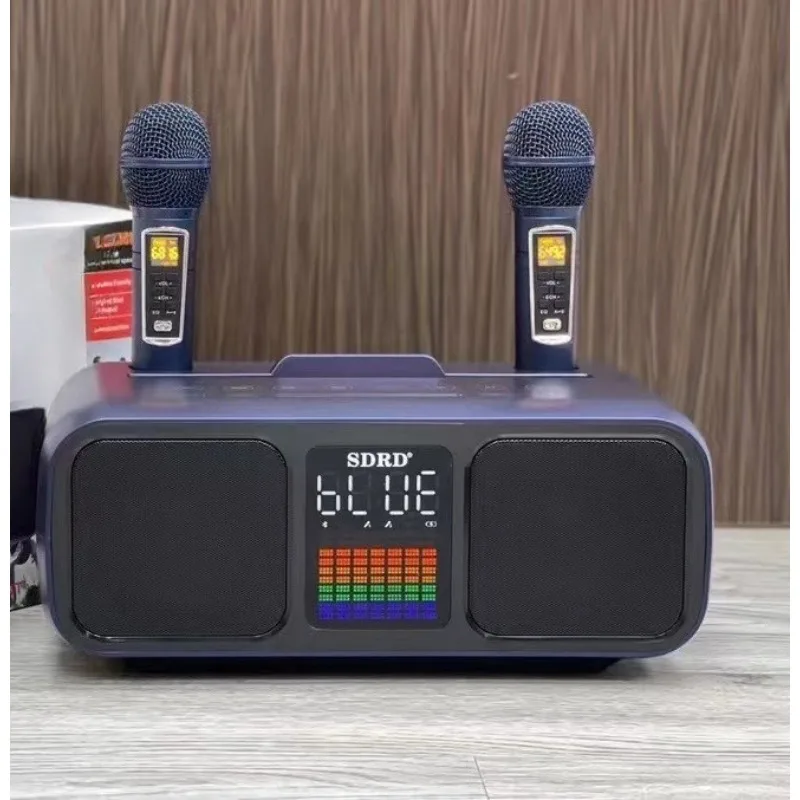

Wireless Bluetooth Speaker Dual Microphone Mobile TV KTV Singing Karaoke All-in-one Speaker