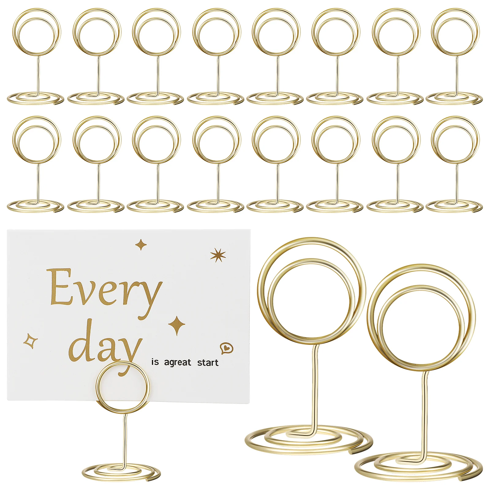 20 pcs Seat Card Holder Table Number Iron Wire Stand Place Holders Photo Greeting Card Display Menu Clips Note Holder For Party