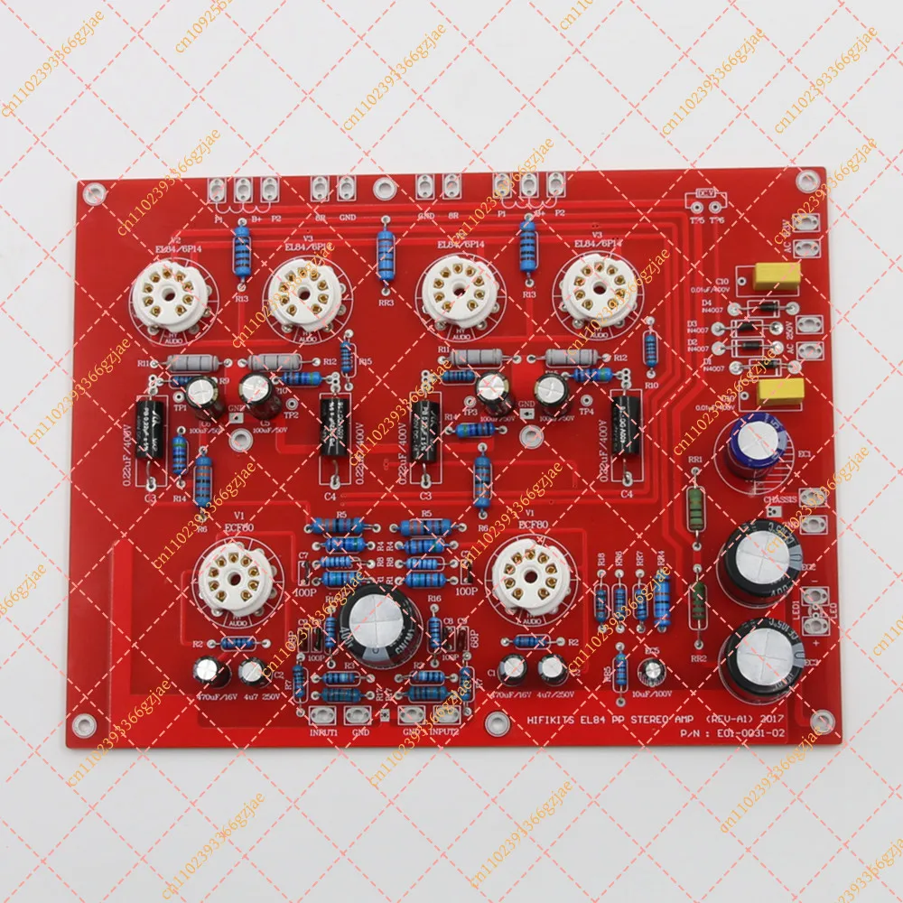 EL84 ECF80 Stereo Push-Pull Tube Amplifier Board, Classic Vacuum Tube Power Amp Kit