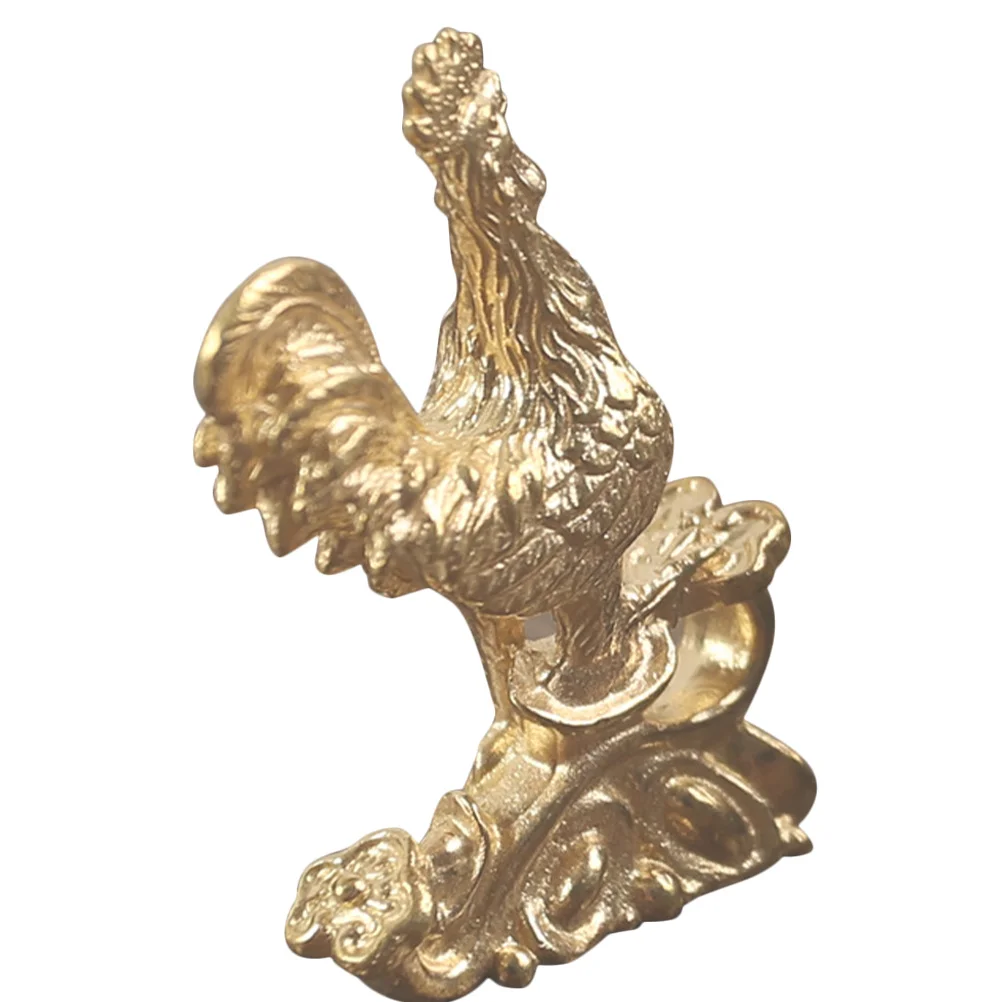 

Copper Rooster Decoration Vintage Style Retro Home Ornament Indoor Room Table Decor Golden Tone
