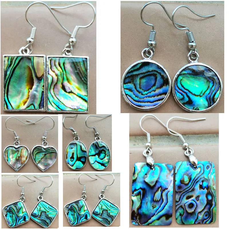 New Zealand Abalone Shell  beads Earring 1Pair WFH1151