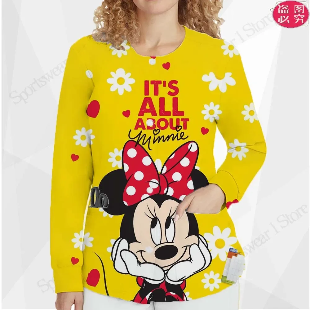 

Cardigan Doctor's Coat for Women Round Neck Winter Clothes Women Clothing 2023 New Arrivals Pocket Nurse Uniform Y2k Long Sleeve