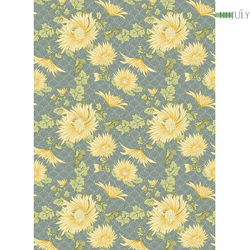 Yellow Chrysanthemum Vinyl Self Adhesive Wallpapers Study Living Room Bedroom Wall Makeover Furniture Home Decoration Stickers