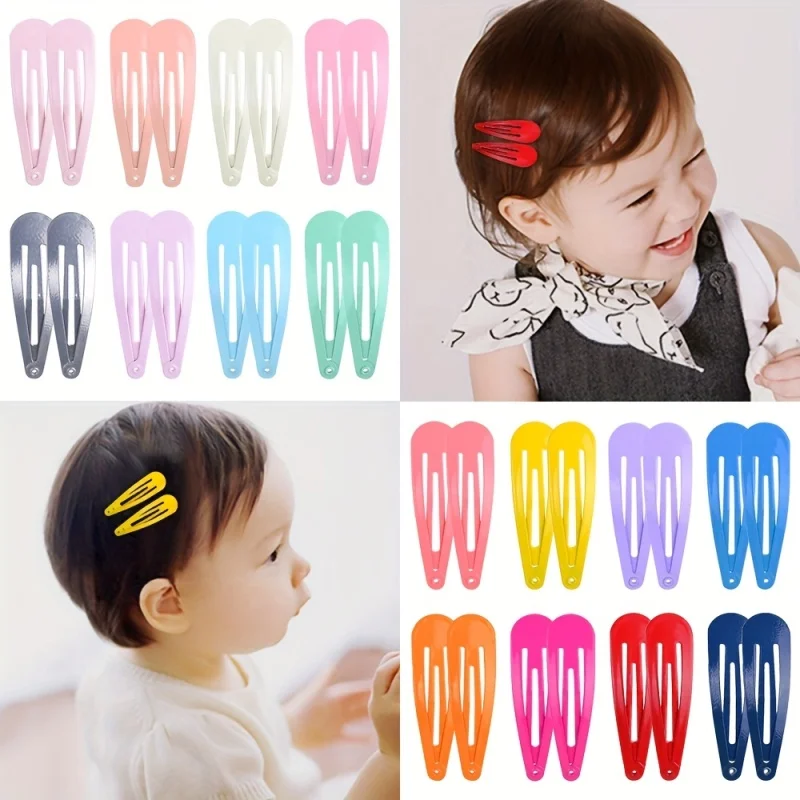 20 Stück/Set Snap-Haarspangen für Mädchen, Niedliche Einfarbige Basis-Haaraccessoires, Damen-Haarklammern im Großhandel