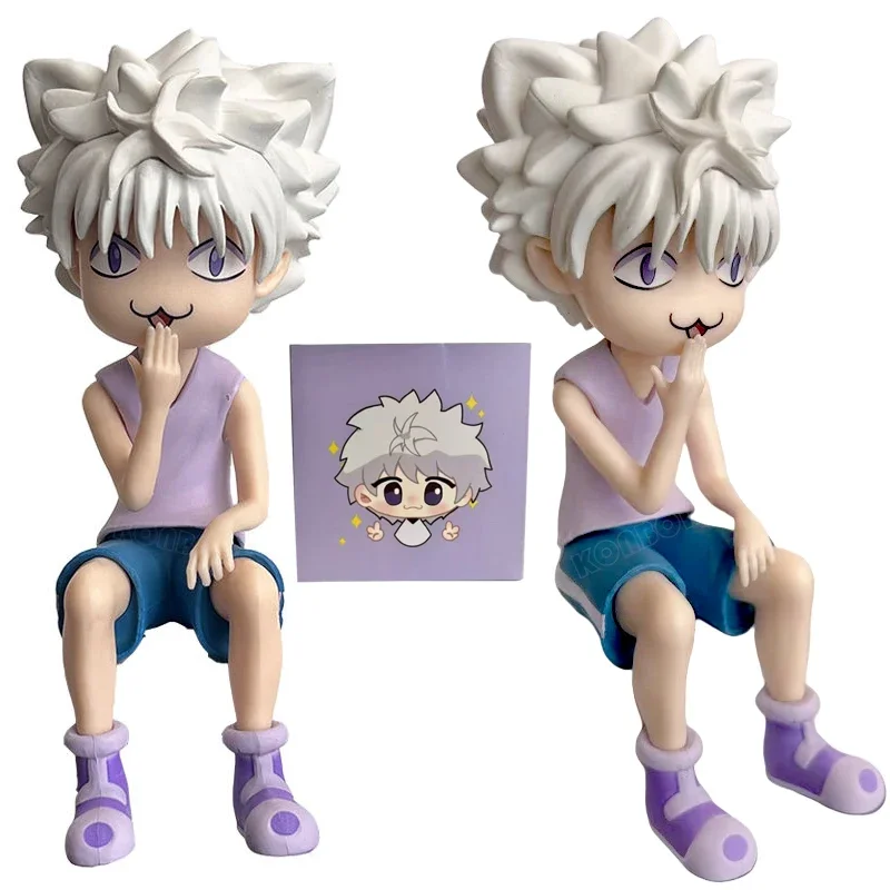 11cm Hunter x Hunter Killua Zoldyck Anime Figure Noodle Stopper Gon Freecss Action Figure Figurine Cute Cat Face Model Doll Toys