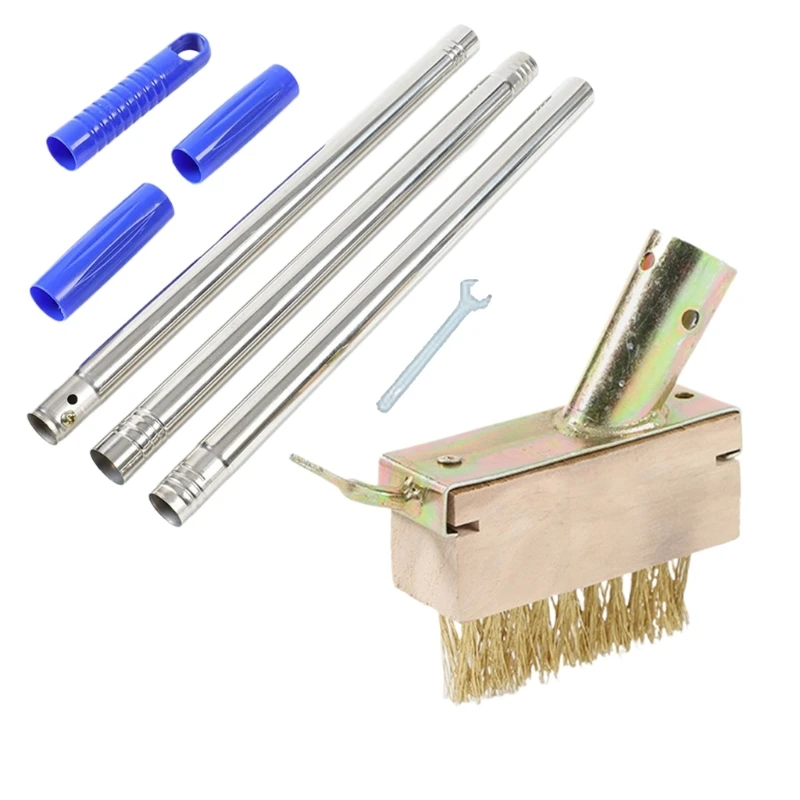 Remover Crack Weeder Brush Detachable Poles for Garden Cleaning