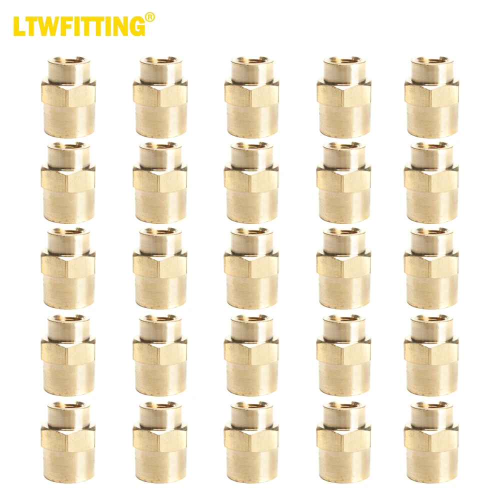 LTWFITTING Brass Pipe Fitting 1/2-Inch x 1/4-Inch Female NPT Reducing Coupling Water Boat(Pack of 25)