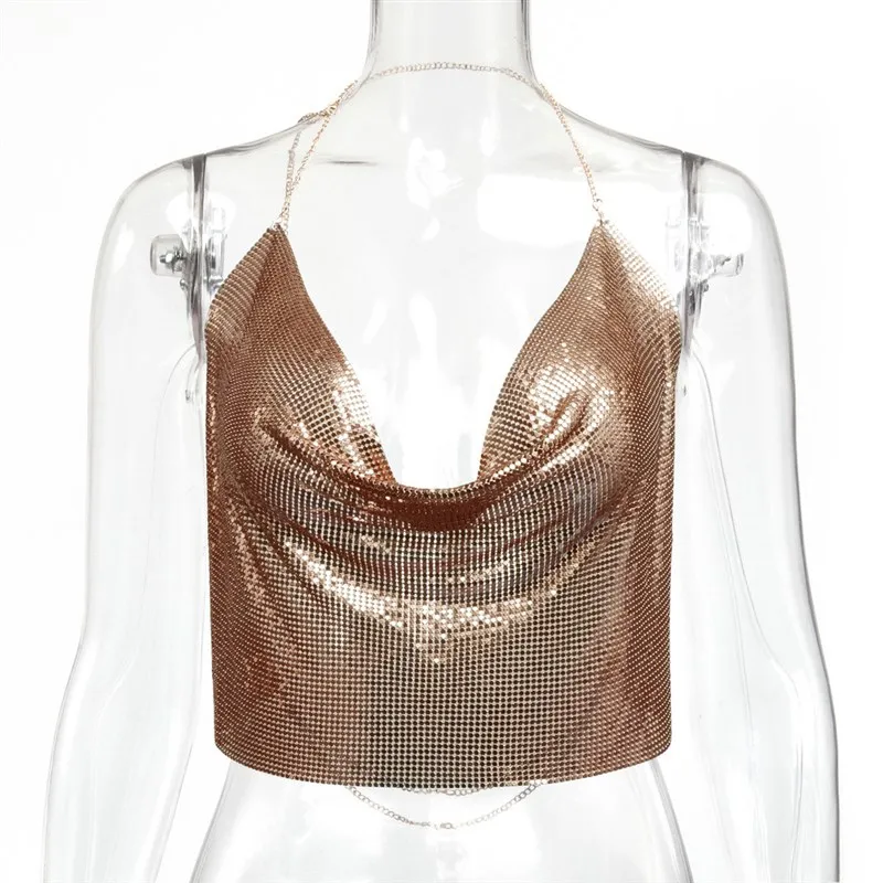 

Сексуальный жилет с металлическими блестками, топ Ne Bal, женский специальный модный жилет, весна 2023, цвет, другой материал 00%