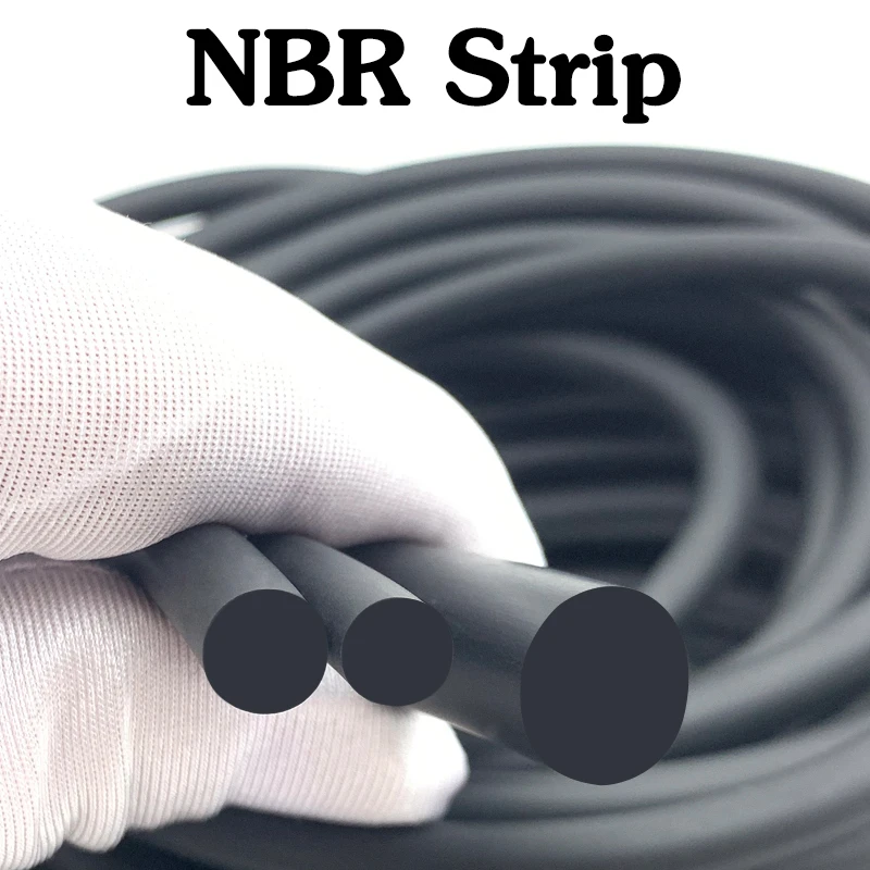 2/5/10M Dia 0.8 1.5 1.8 2 2.5 3 4 5 5.3 6 mm Solid Black NBR Sealing Strip Oil Resistance Nitrile Rubber Round Strip NBR Strip