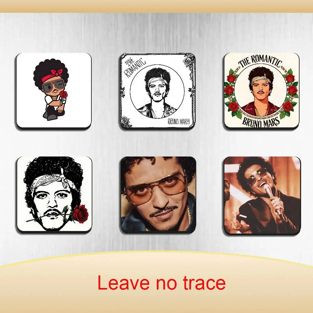 

Risk It All The Romantic Bruno Mars Black Square Plastic Fridge Magnet for Magnetic Sticker No Trace Left, Durable Smooth