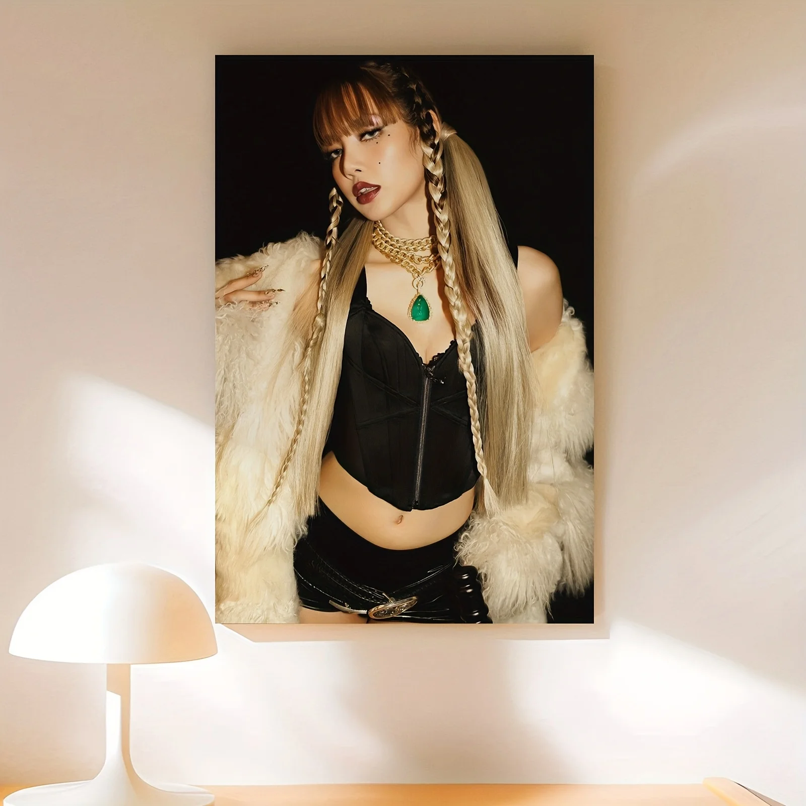 1 шт. винтажное черно-розовое настенное искусство на холсте в стиле Лизы, безрамный постер группы Kpop, идеально подходит для офиса, бара, колледжа