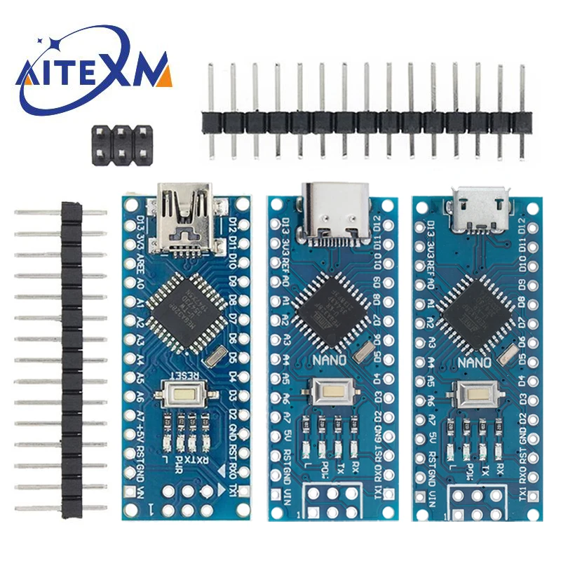 3er-Pack CH340 Nano-Entwicklungsboard – 5V/16MHz, USB-Typ-C, Kompatibel Mit Arduino IDE, 32KB Flash, 2KB SRAM, Für Breadboard-Projekte