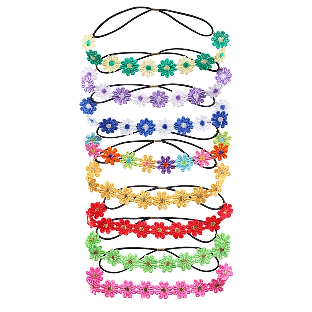 

8Pcs Flower Headband Floral Elastic Headband Daisy Headbands for Women Decorative Hair Accessories Elegant Charm