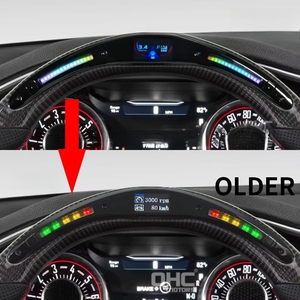 USA Warehouse Real Carbon Fiber Smart Colored LED Steering Wheel for  Charger Challenger Durango Hellcat 2015-2026 Heated