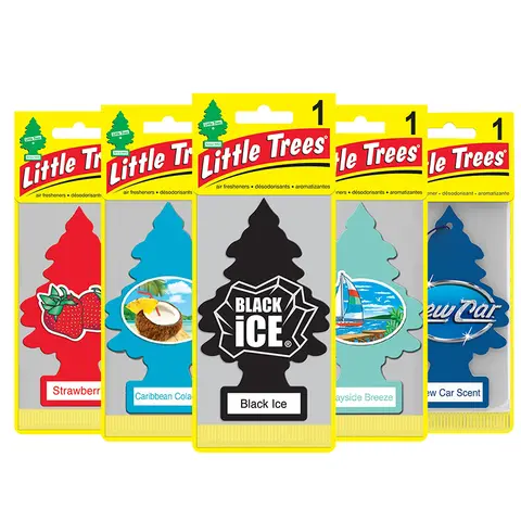 5PCS Little Trees Car Air Freshener Hanging Paper Tree Pack Black Ice New Car Scent Car Home Fragrance Long-Lasting Accessory
