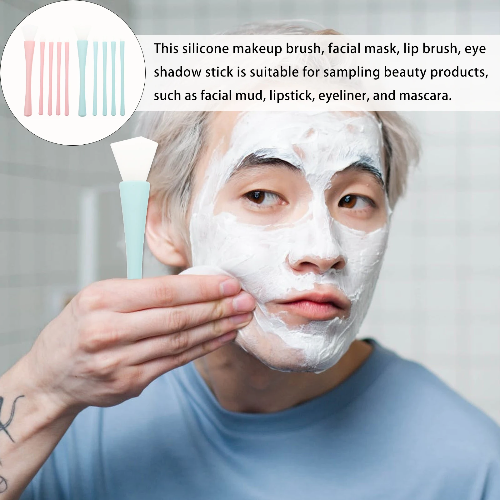 Silicone Makeup Brush Set Eyeshadow Eyeliner Applicators Silica Gel Skincare Beauty Tools Mud Mask Lip Gloss Cream