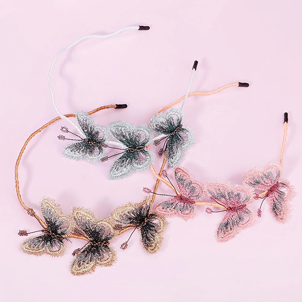 

Butterflies Retro Hairband Durable Nylon Party Headband Creative Festival Stage Hair Decor Decorative Accessories