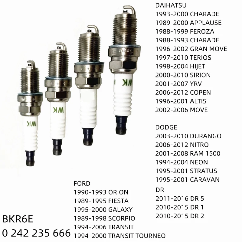 

ZFR5FGP BKR6E Car Engine Ignition Spark Plug For DAIHATSU CHARADE APPLAUSE FEROZA GRAN MOVE TERIOS HIJET SIRION YRV COPEN ALTIS