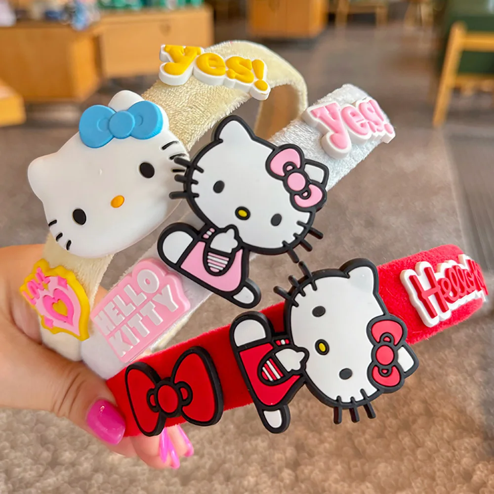 Nouveau Sanrio Hello Kitty bandeaux Yk2 puces de cheveux mignon cannelle fille Kawaii enfants cheveux accessoires enfants pour cadeaux