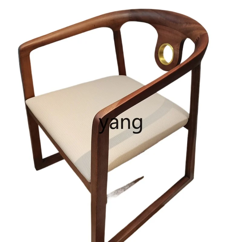 LH solid wood home back chair new Chinese chair light luxury armchair simple modern tea