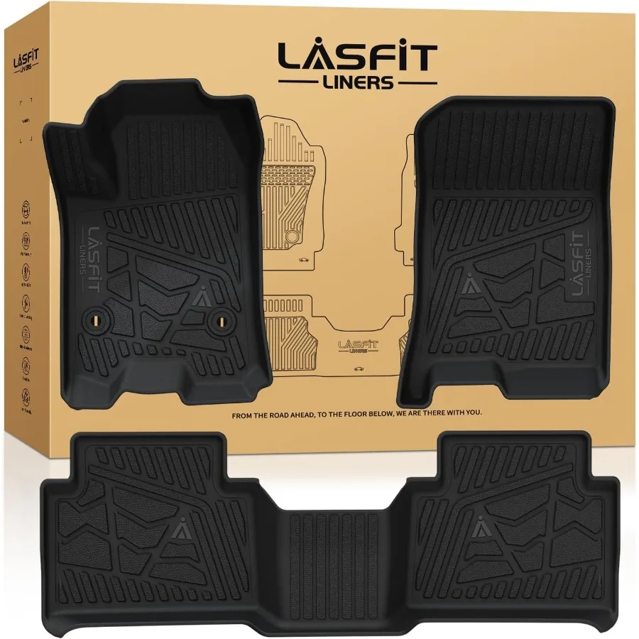 

Всепогодные коврики TPE Custom Fit для автомобилей 2023 2024 2025 2026 Chevrolet Chevy Colorado и GMC Canyon Crew Cab 1st and 2nd