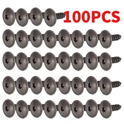 100PCS Car Body Screws For VW Golf Metal Self Tapping Screw Rivet Black Fastener Bolt Cross Self Tapping Phillips Screws