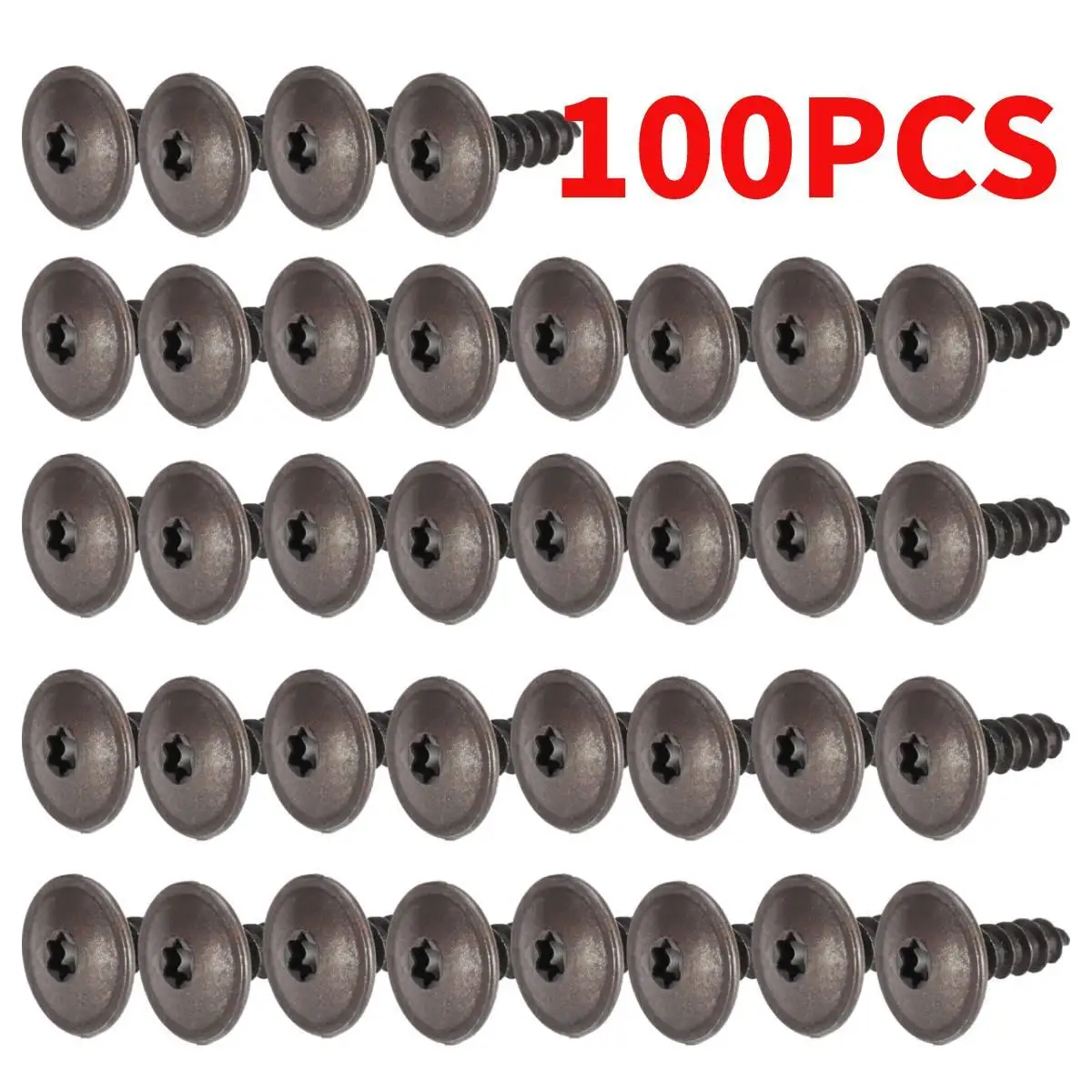 100PCS Car Body Screws For VW Golf Metal Self Tapping Screw Rivet Black Fastener Bolt Cross Self Tapping Phillips Screws