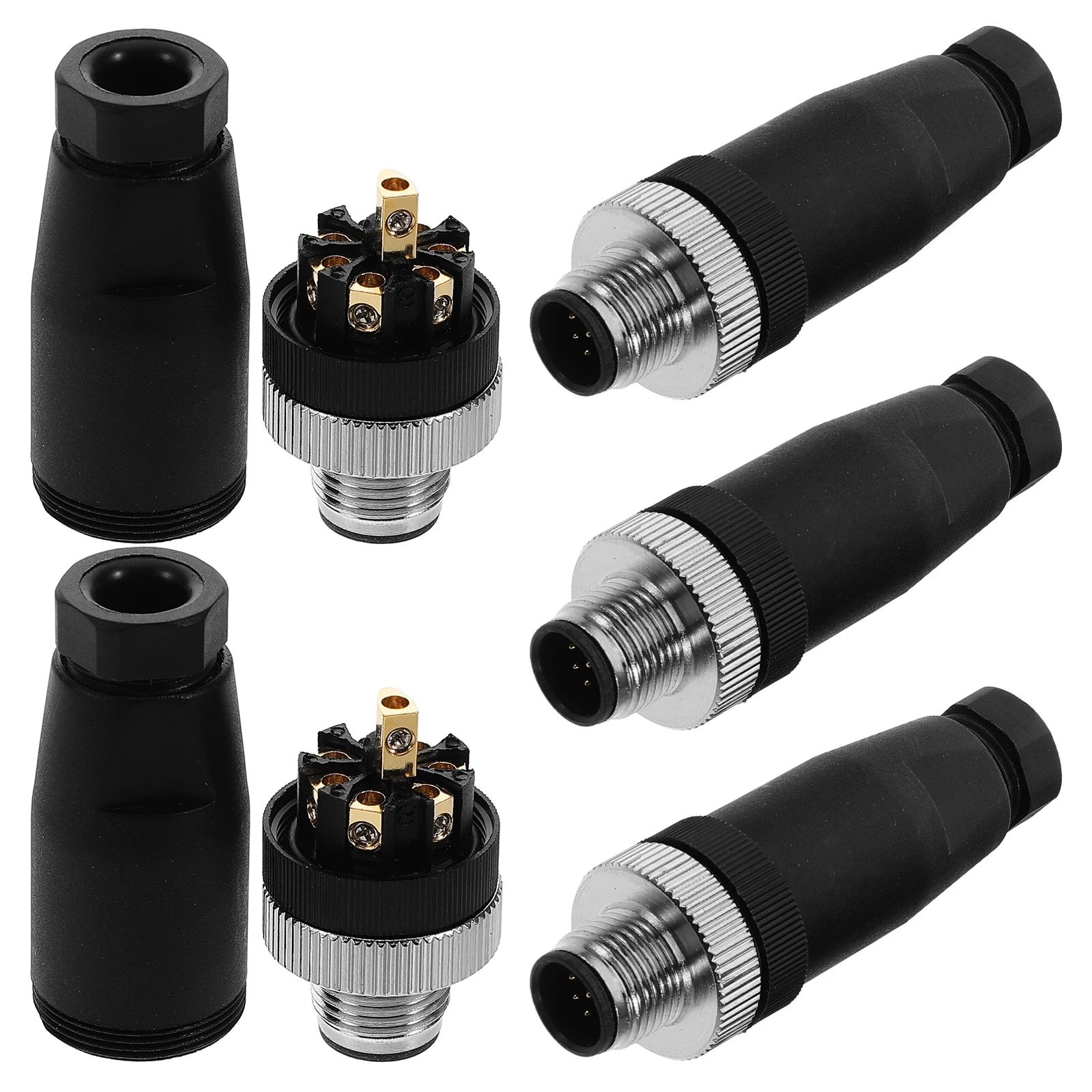 

5pcs Aviation Plug Socket Connector 8 Pin Cable Plastic Circular Kit for Machinery Durable Industrial Use Stable Signal