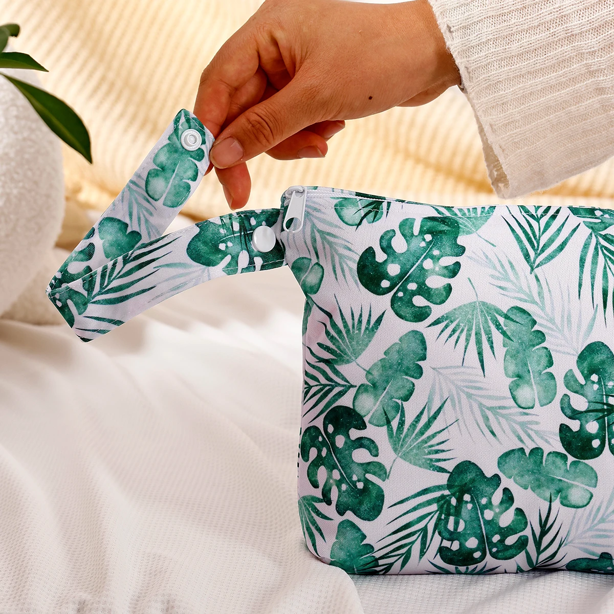 칸고베이비 # 나의 부드러운 삶 #   새로운 빨 수있는 재사용 가능한 아기 젖은 가방 간편한 운반 다기능 여행 가방 크기 17x25cm