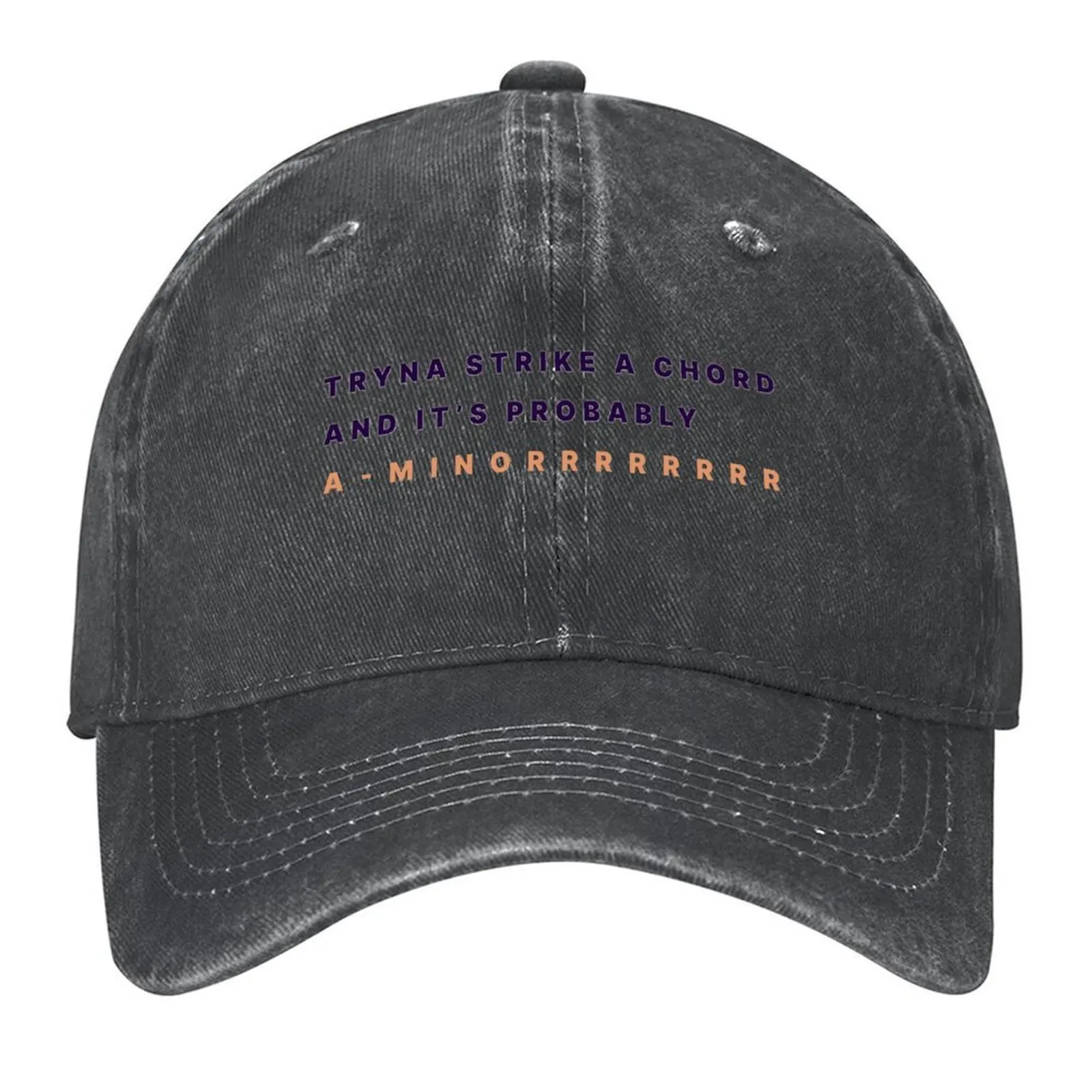 

Tryna Strike a Chord but it's probably A-minor Artistic Modern Text (Kendrick Lamar Inspired Design Graphic) Baseball Cap