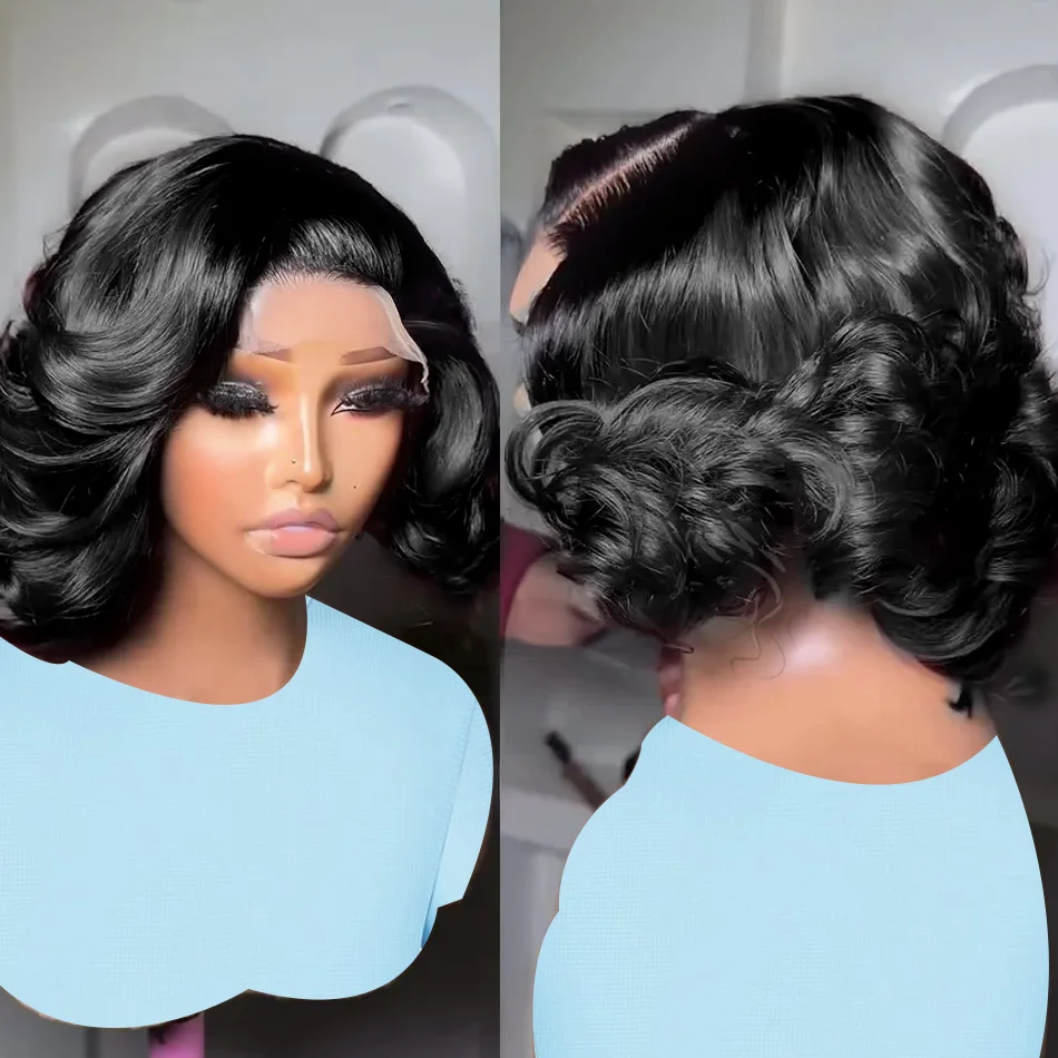 

Объемная волна Короткий парик Боб Бразильские волосы 13x6 HD Прозрачный парик фронтальной части шнурка 100 человеческих волос 13x4 Парик фронта шнурка Боб натуральный цвет