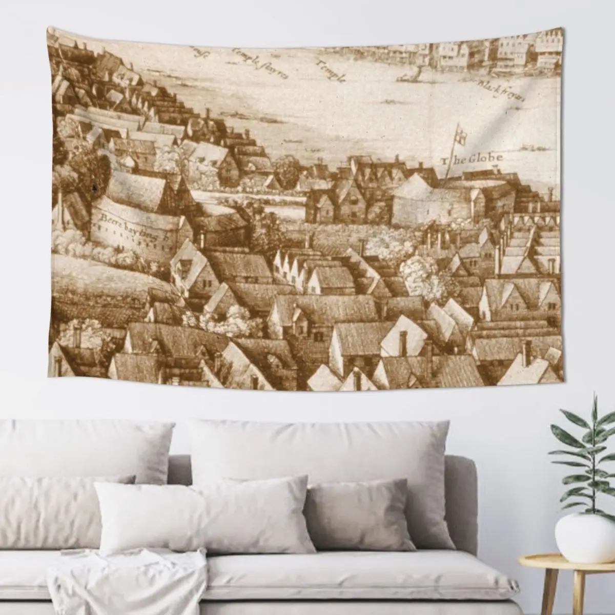 

Hollar's Globe Theatre Longview London Tapestry Decorative Paintings Wall Decoration Bedroom Decor Tapestry