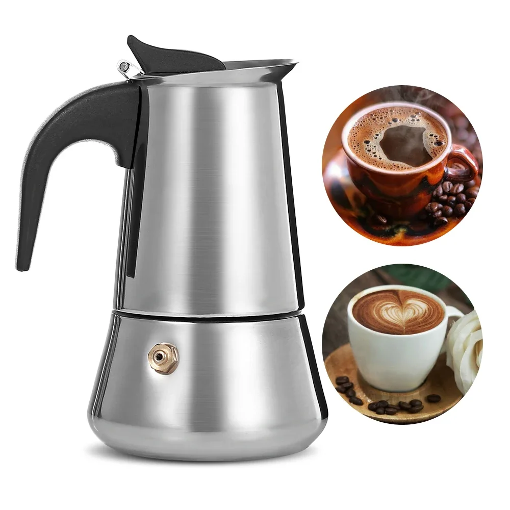 

Кофейник из нержавеющей стали Moka, кофеварка для приготовления эспрессо, латте, Перколятор, инструменты для приготовления кофе