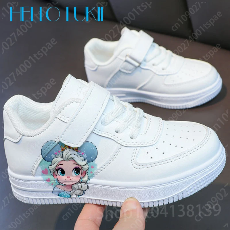 أحذية رياضية للأطفال من Princess Elsa أحذية كاجوال لكرة السلة للأطفال والجري موضة رياضية للفتيات من عمر 7 إلى 18 عامًا هدية