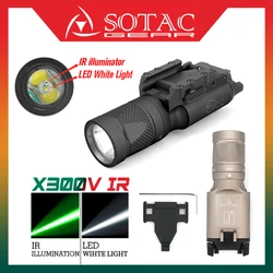 Sotac IR LED Tactical Flashlight X300V Hunting Light GBB Pistol Light, Fit 20mm Picatinny Rail Mount 400 Lumens