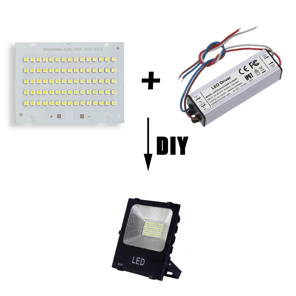 LED Chip SMD2835 lampada perline 10W 20W 30W 50W 100W 150W LED COB proiettore DC30-34V per faretto esterno Light Board Square