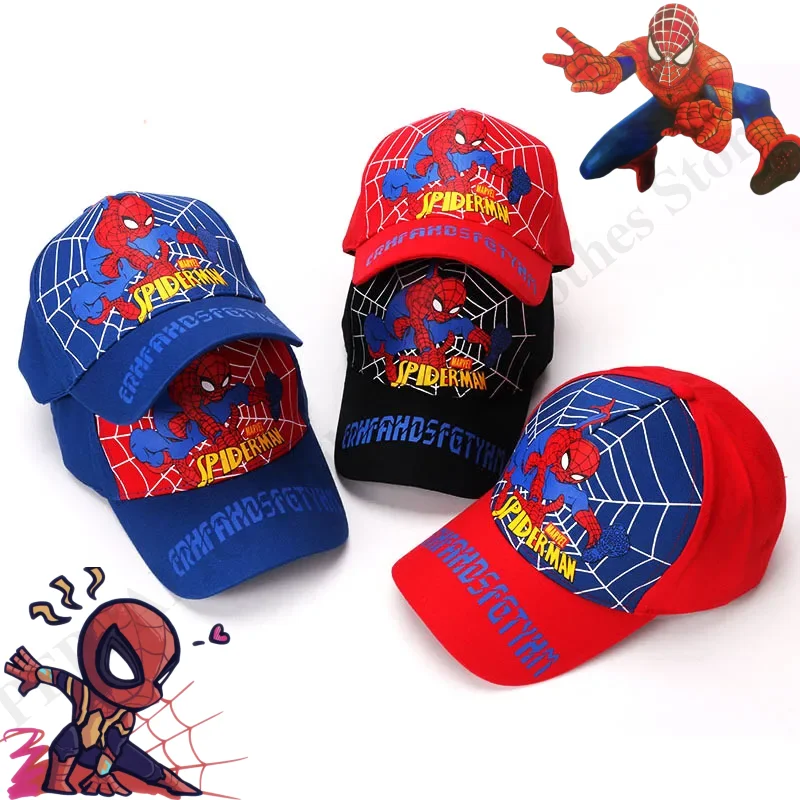 

Disney 2-8Y Spiderman Summer Mesh Sun Cap for Boys Girls Cartoon Baby Hat Fashion Kids Hat Children Travel Baseball Caps