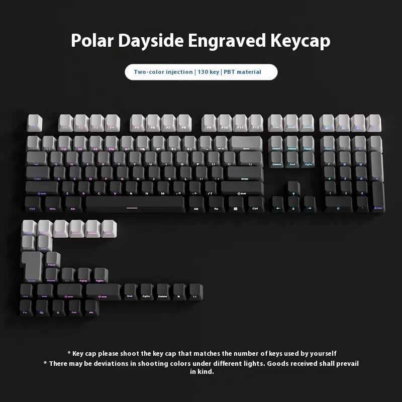 PBT Keycaps Side-Engraved Translucent Micro-Brushed Dip-Dyed Six-Color Gradient Personalized Mechanical Keyboards Crosshairs