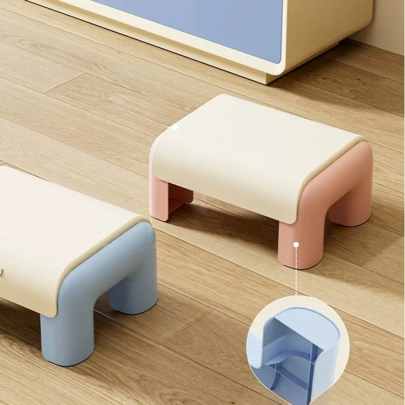 Modern Minimalism Interior cream style Stool Design Cute Household Furniture Household Bathroom shower bench Simple low chair