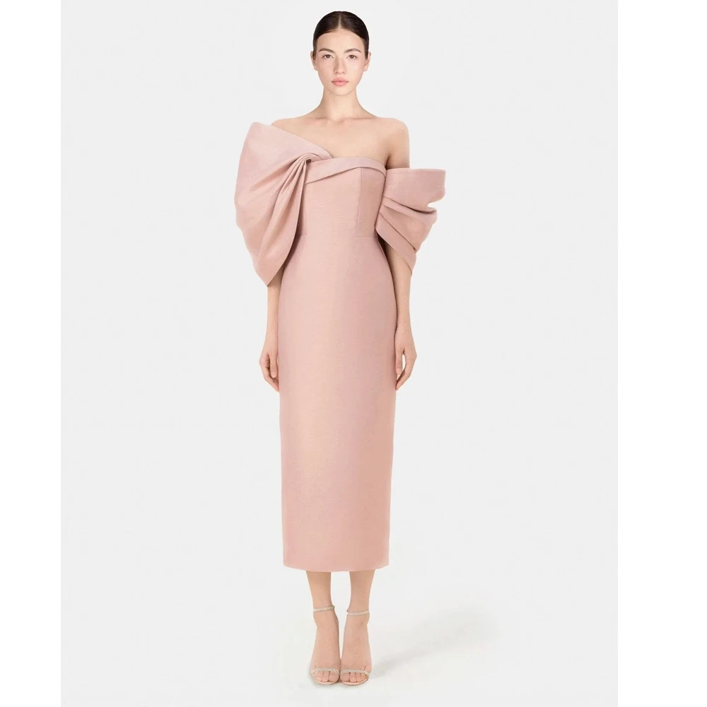 

Bowith Blue Off the Shoulder Bow Mini Prom Dresses Women Evening Dresses Customized Special Occasion Gown Homecoming Dresses