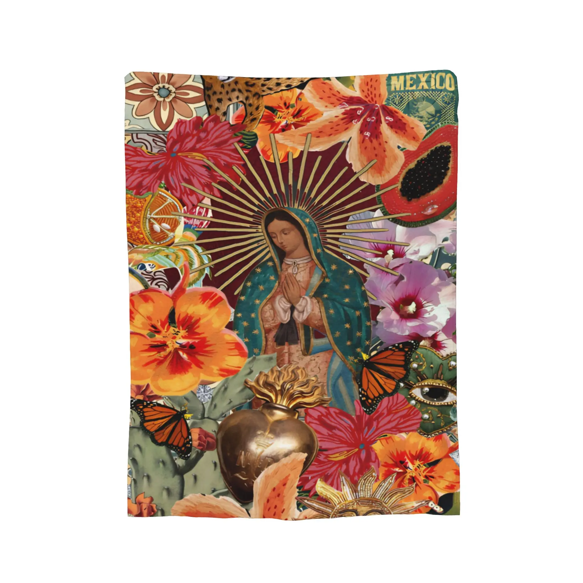 Virgin Our Lady of Guadalupe Mexican Throw Blanket for Couch  Fuzzy Soft Plush Blanket 50x60 Inch Multi-size Bedspreads - view 3