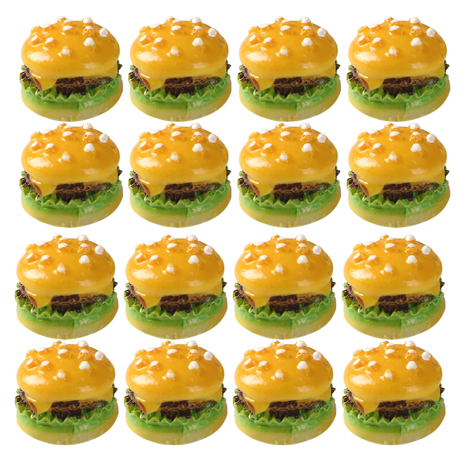 

50Pcs Miniature Hamburger Realistic Resin Simulation Fast Food Pretend Play Kitchen Accessories Dollhouse Decor
