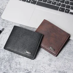 New men's wallet Men's short multi-card fashion casual wallet young men's thin two-fold horizontal soft wallet