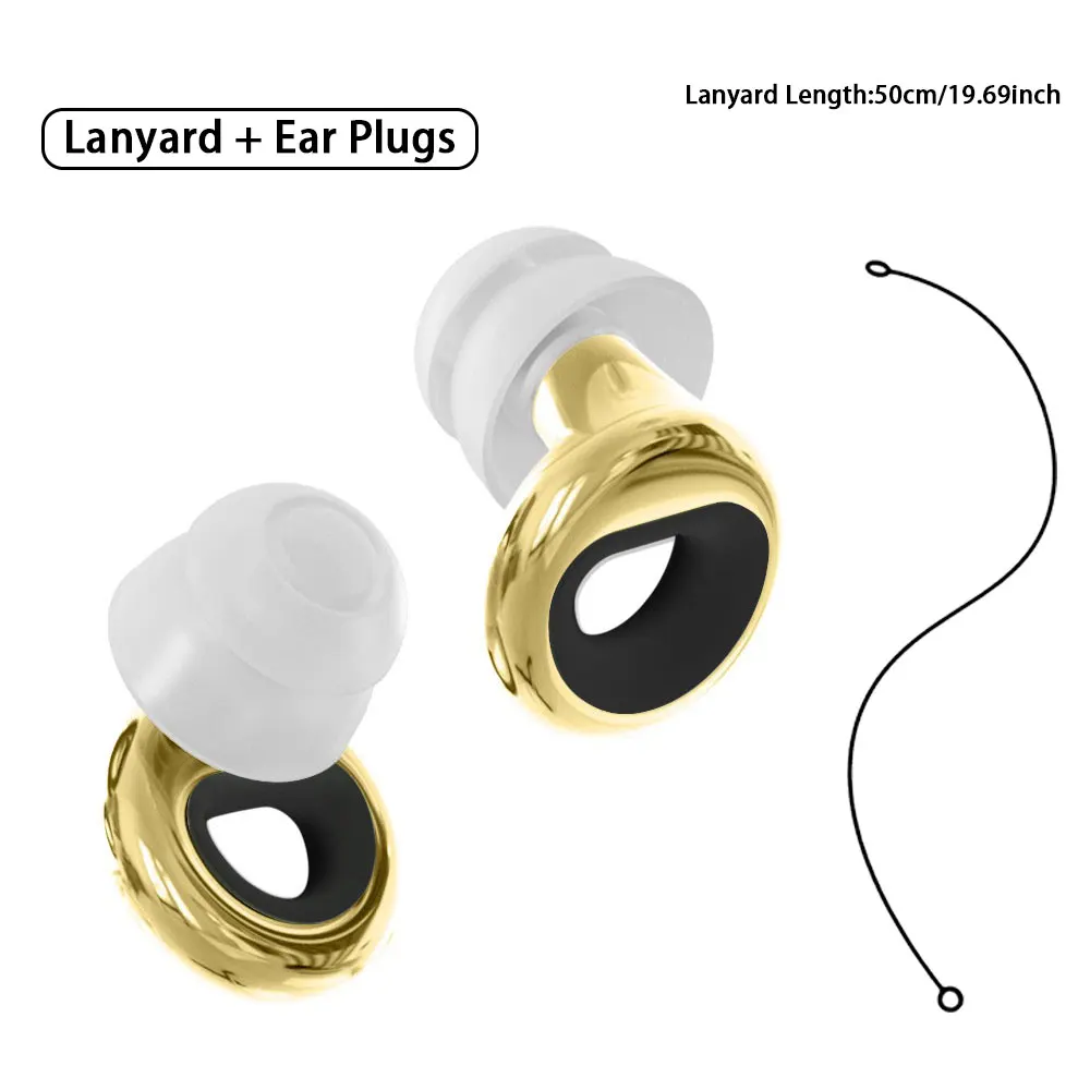 Ultra-Comfy Double-Layer Reusable Noise-Reducing Earplug with Lanyard for Deep Sleep Travel Noise Sensitivity