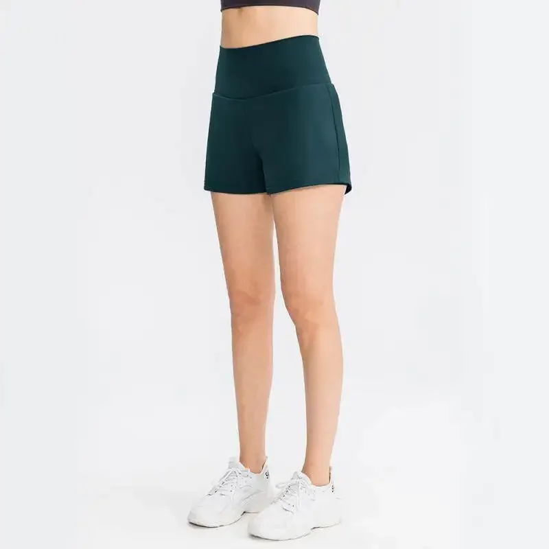 Celana Pendek Olahraga Wanita Celana Pendek Anti Malu Dua Potong Palsu Golf Tenis Yoga Tari Lari Kebugaran Seksi Pinggang Tinggi Longgar MM409