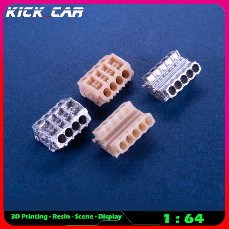 Kickcar 1/64 Vehicle Engine V8 V10 Model Car Diorama Uncolored Resin Garage Scene Repair Tools Decoration Simulation Scene Toy