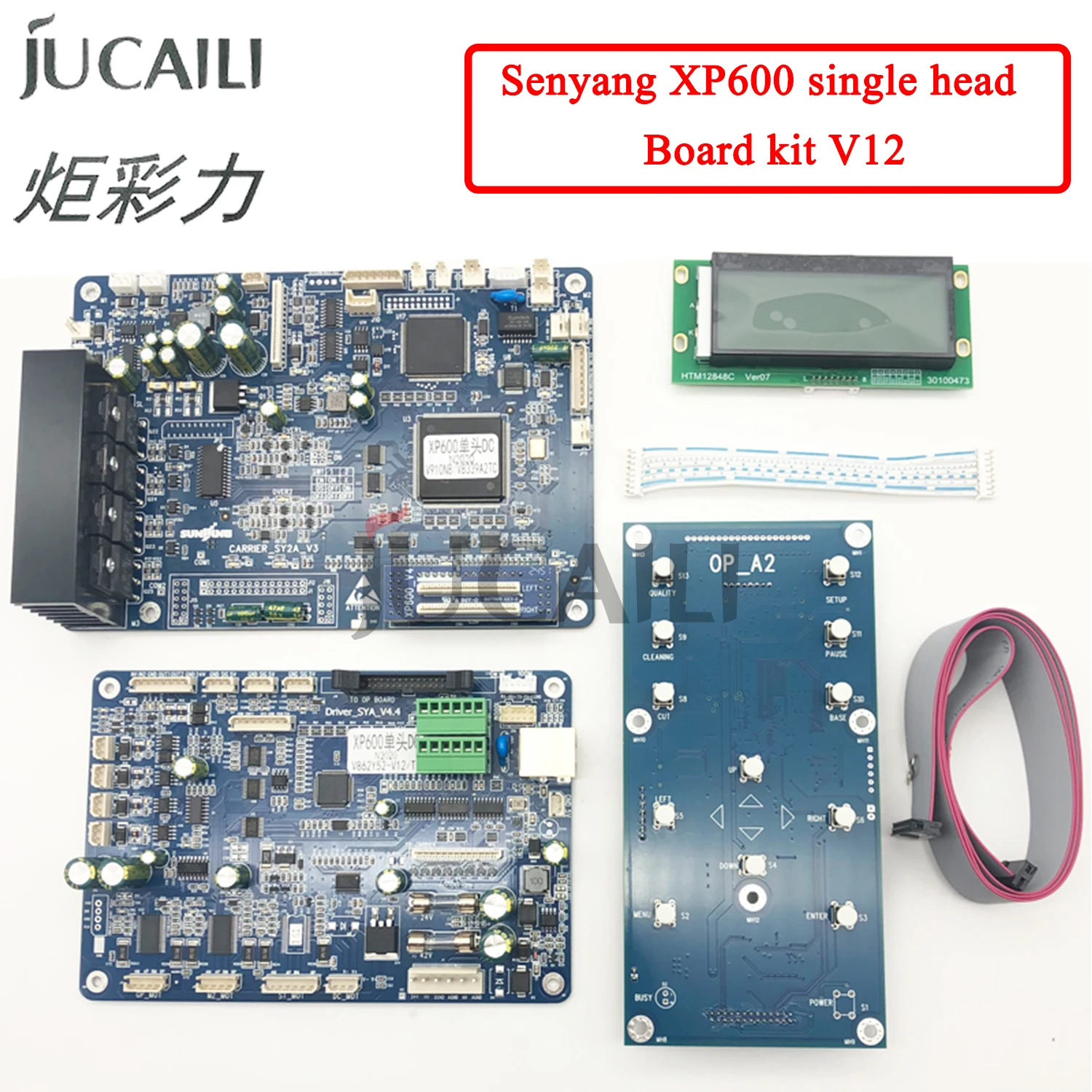 Jucaili Senyang xp600 single head board kit for EPS xp600 board for Eco solvent printer with V6/V12 keyboard