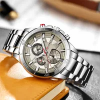 CURREN 8275 Stainless Steel Top Band Luxury Sports Watch For Men Analog Quartz Wristwatch  Relogio Masculino Waterproof