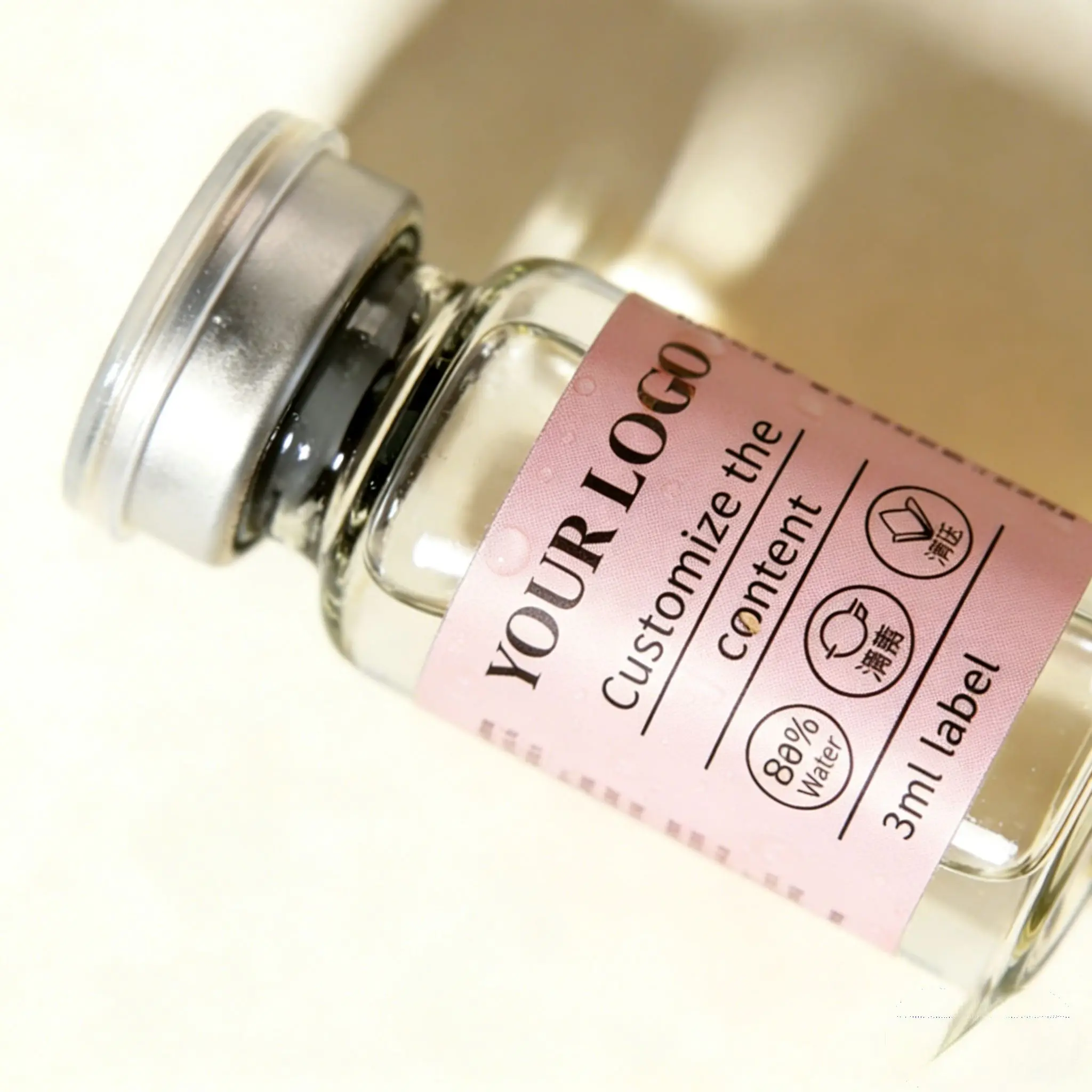 Custom Easy Tear Vinyl Labels for 3ml 5ml 10ml Peptide Powder,Biopharmaceutical Vial Packaging - Detail 1