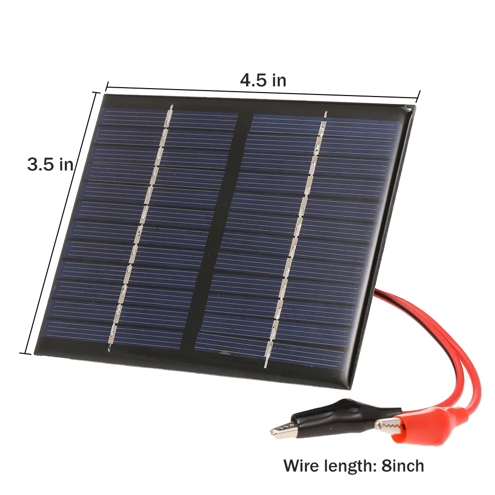 1.5W/12V Solar Charger with Alligator Clip Compact Polycrystalline Solar Panel for Garden/Traffic/Emergency Light Advertisement